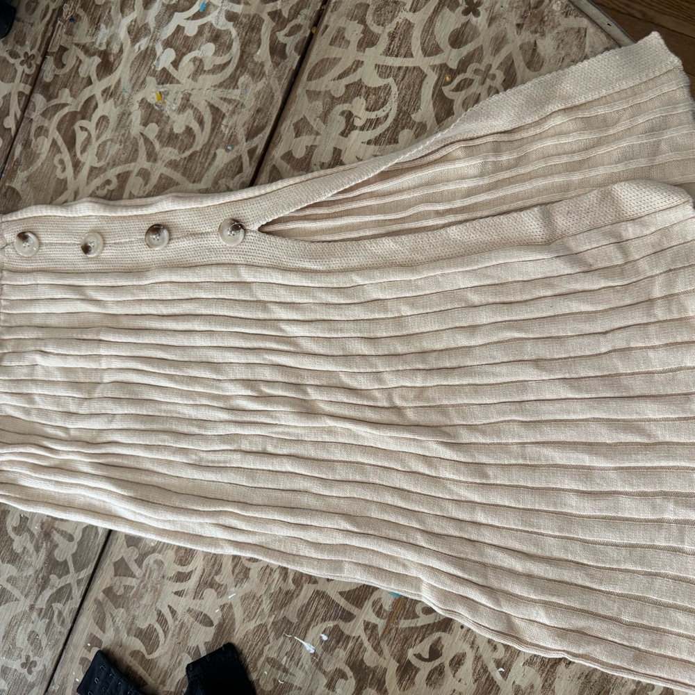 Pink Lily Cream Textured A-Line Skirt